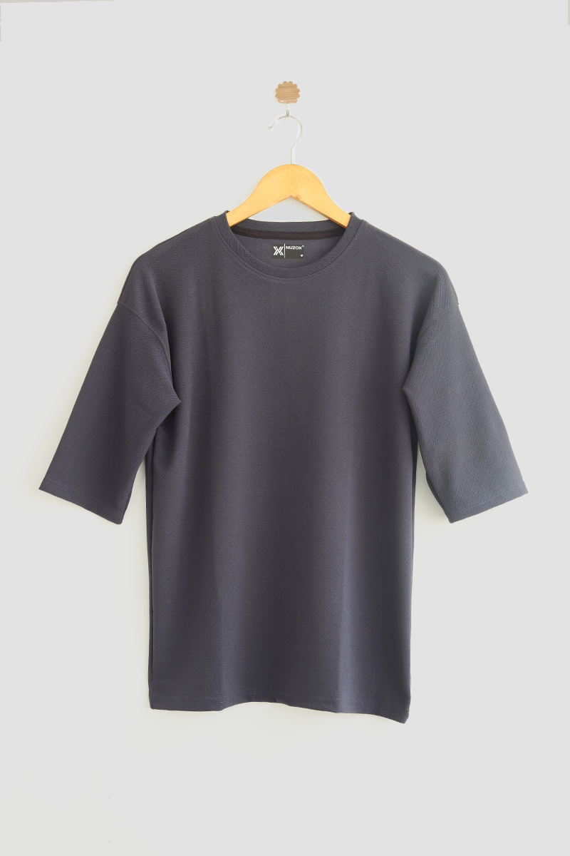 High Sleeve Oversized T Shirt (Dark grey)